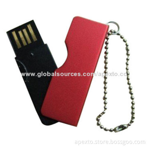 Swivel USB Flash Drive with Mini Body, 8 and 16GB Storage Capacity, Supports Password Protection